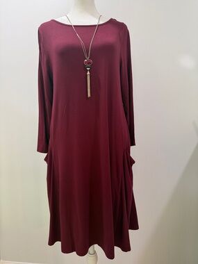 Sigrid Olsen Burgundy Dress
